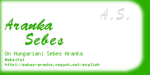 aranka sebes business card